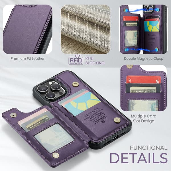 Passer iPhone 11 Pro Max Flip-deksel, lilla