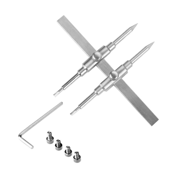 1 set med dubbla spetsar, linsnyckel i rostfritt stål, öppningsverktyg för Dslr-kameror