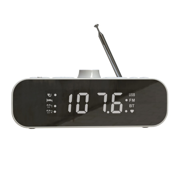 FM-radio med Bluetooth-strömning, LED-display, väckarklocka, Hi-Fi-högtalare