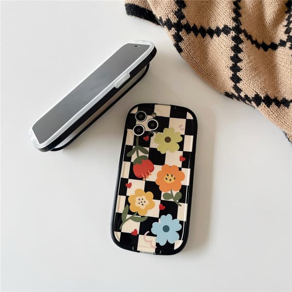 Söt Blommor Armband Stativ Telefonfodral för iPhone 13 Pro Max