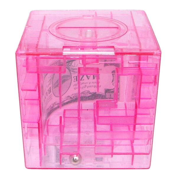 Pengar labyrint pusselbox, unik pengarsamling, labyrint spel myntförvaringsbox, perfekt present till barn och barn 1 styck