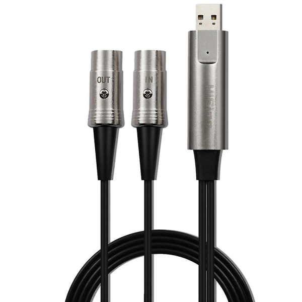 USB In-out Midi-kabel One In One Out-gränssnitt 5-stifts linjeomvandlare PC till musiktangentbord Adapter C