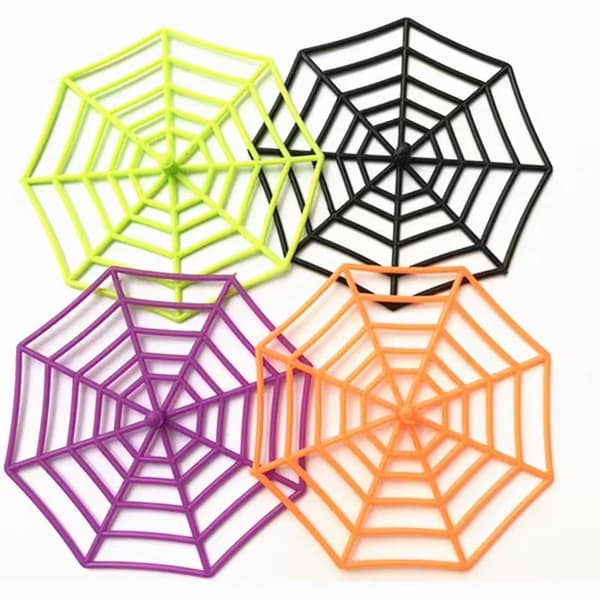 20-pak Halloween plastik edderkoppespind - lilla