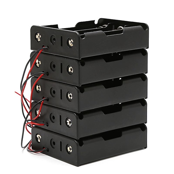 5 st 18650 uppladdningsbart batteri 3.7v Clip Holder Box Case med trådledning