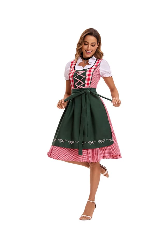 München Oktoberfest Pige Kjole Mørkegrøn Størrelse M