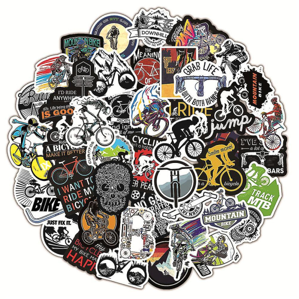 50 st Mountainbike Graffiti Stickers Laptop Gitarr Bagage Skateboard Bil Vattentät Cool Sticker Dekal Barnleksaker