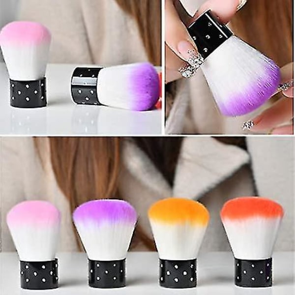 6st Nail Art Dust Brush Remover Powder Cleaner Kabuki Borstar Makeup Powder Blush Brushes