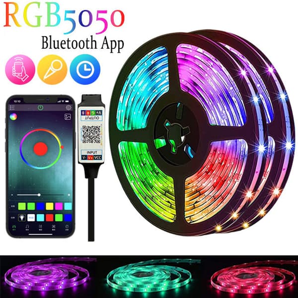 2-Meters Julelys Festgave: 5050 RGB LED-stripe + Bluetooth-app