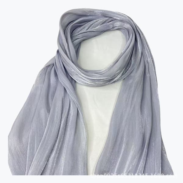 Mångsidig sjal, huvudduk, satinskimrande scarf - Silver