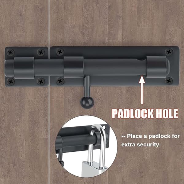 Påskruvad Dörrlås (Hänglås Ingår Inte)Glidande Cylinder Dörrlås