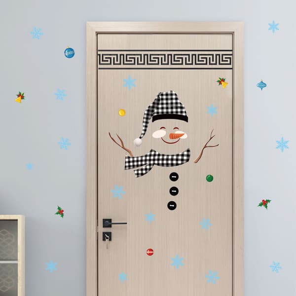 1 Sæt Dekoration Julesticker Vinter Jul Dør Sticker