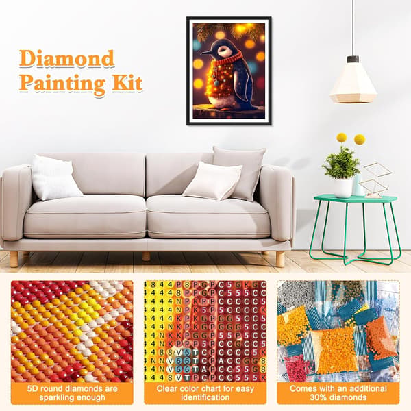 (30X40cm) Diamantmaleri Kunst, Jule Diamantmaleri Sett for