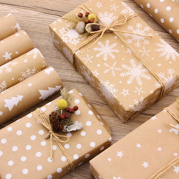 5-pack julklappspapperskit, ark julklappspapper Kraft Pap