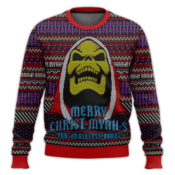 Jultröja med rund hals, Pullover, 3D-tryckt vintertröja med lång ärm - EL3615 - Storlek M M