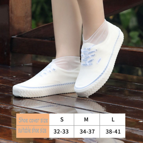 Vattentäta skoöverdrag i silikon, återanvändbara vikbara skoöverdrag i silikon, regnskoöverdrag i silikon för vuxna och barn L L