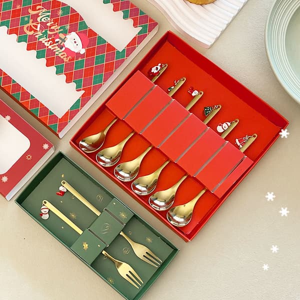 6-delars julskeds- och gaffelset, julklappsset