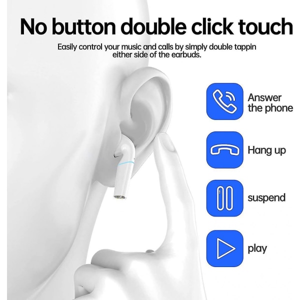 Audifonos Bluetooth Inalambricos trådlösa hörsnäckor 30 timmars speltid Touch Control Ipx6 vattentäta stereohörlurar In-ear Inbyggd mikrofon Headset Premium Deep