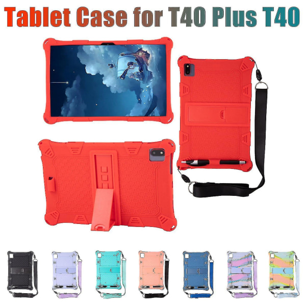 Case för T40 Plus T40 10,4 tums silikon för case Tablettställ för T40 med remmar och penna (h)