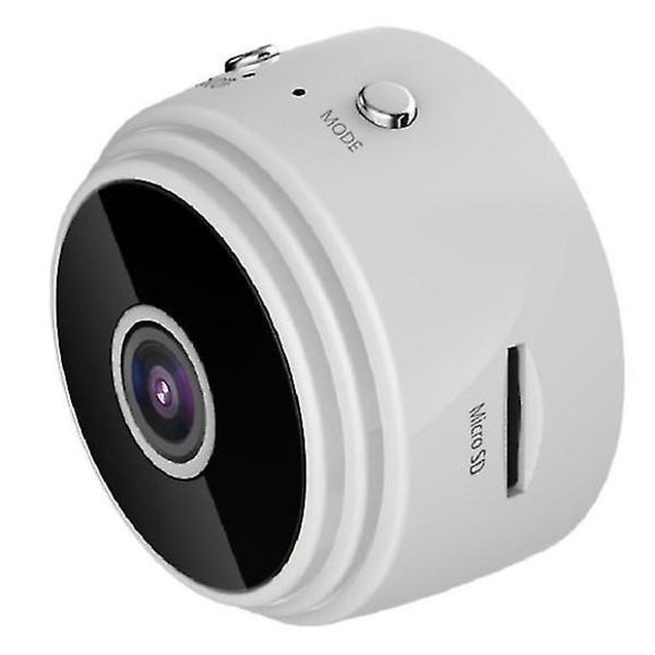 Mini 1080p WiFi-kamera med mörkerseende och rörelsedetektering (vit)