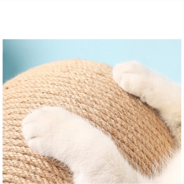 Träkattskrapbräda, kattskrapande boll Kattslipklor, handlindad sisalrep Kattklätterställning, kattskrapleksak (liten)