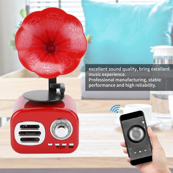 Retro Bluetooth-høyttaler, Mini Grammofon Fonograf Form Bluetooth