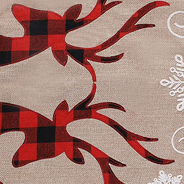 Juletræstæppe Snowflake Double Deer Træskørt Linned