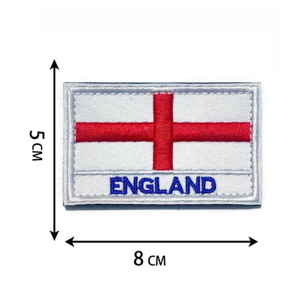 Sett med 2 broderte stoffmerker med Union Jack