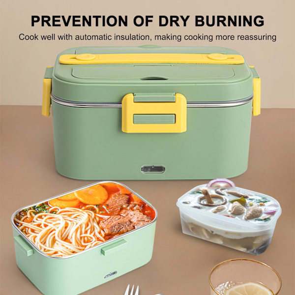 Bento Box Vuxen Lunchlåda 1.8L Elektrisk Lunchlåda Dubbel Spänning Värme Lunchlåda Bärbar 304 Liner Isolerad Gratis Vattenpåfyllning Lunchlåda