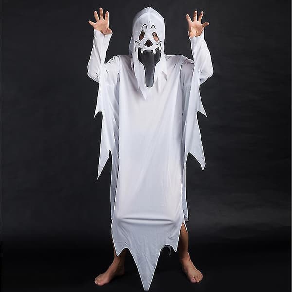 Vit Spökkostym, Spöken och Gastar Halloweenkostym-150cm
