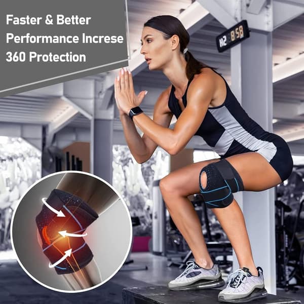 Blå, Sport Knäskydd 2-pack, Justerbart stöd för knä och ligament