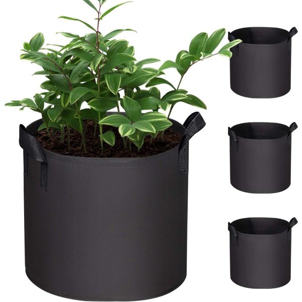 Växtodlingspåsar, 7 gallon non-woven odlingspåsar, med handtag, för potatis och trädgårdsgrönsaker, 3-pack