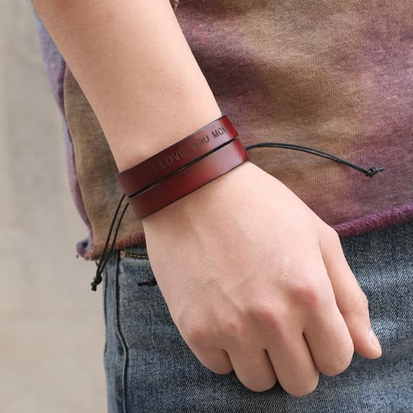 Læderarmbånd til Mænd Kvinder Inspirerende Opmuntring Relig