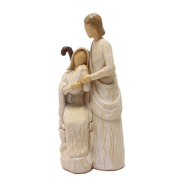 Heliga familjen statyer Jesus Mary katolsk religiös statyett Heminredning för hem julkrubba Chris