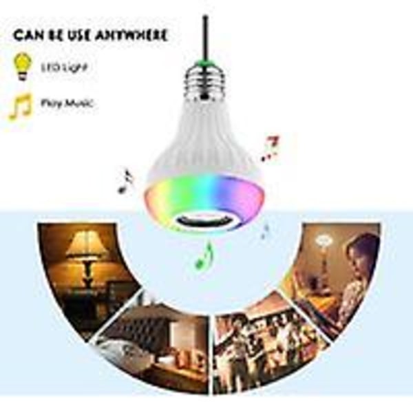 Glödlampa 2 i 1 Bluetooth LED färgfjärrkontroll E27 musikhögtalare Rgb-högtalare Intelligent färglampa Speciallampa för musik och musikspelare [en]