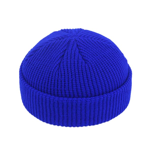 Strikket Lue Høst og Vinter Ullue, Varm Pullover Lue - Skatt Blå
