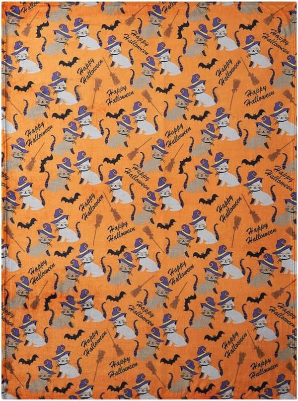 100CM x 130CM Halloween Tæppe, Perfekt til Sofaer og Senge til Fester - 77