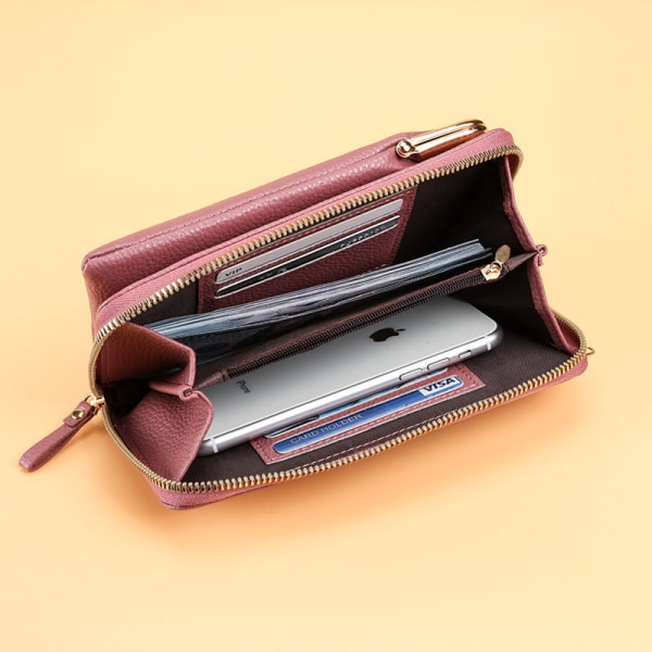 Mobilväska, plånbok, korthållare, axelremsväska, multifunktionell axelväska, svart