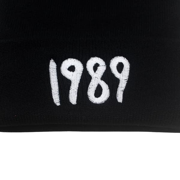 Taylor Swift Stickad Mössa Monogram Ullmössa Vintermössa - 1989 Svart