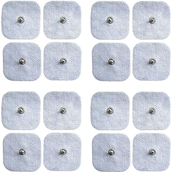 Elektrodplattor med Snapp för TENS EMS-maskiner 5 x 5 cm, 16-pack (Kvadratiska)