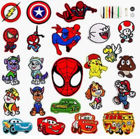 23 patch applikationer, tegneserie broderede patches - 2