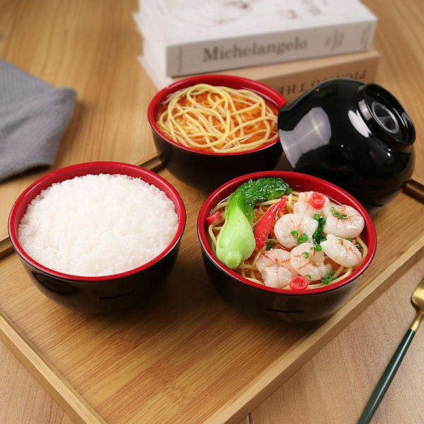 Simulerad Matmodell Spargris Japanese Ramen Skål Pengaburk Dekoration