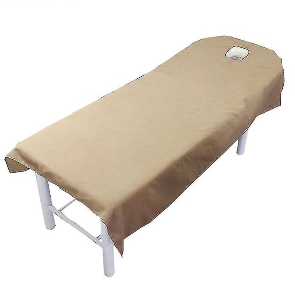 Massagebordsduk med ansiktshål Tvättbar Återanvändbar cover för skönhetssalong Aespa khaki