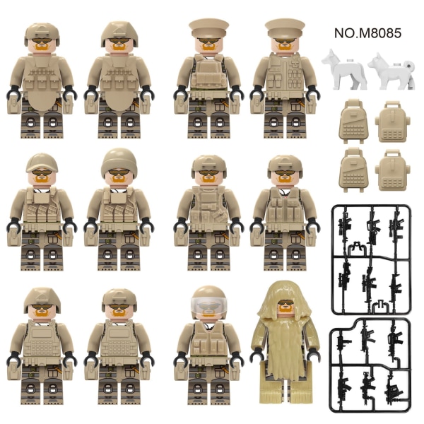Antiterroriststyrkan SWAT minifigur modell docka kamouflage militär byggsten leksak 4