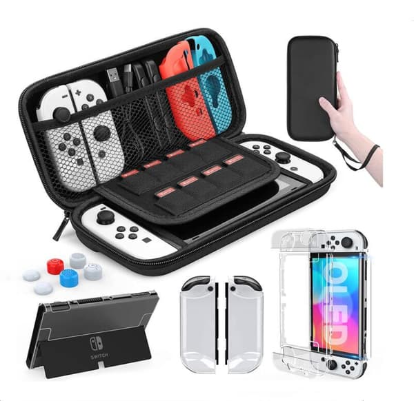 Nintendo Switch Konsol Förvaringsväska Set med OLED Handväska