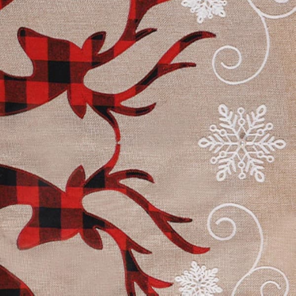 Juletræstæppe Snowflake Double Deer Træskørt Linned