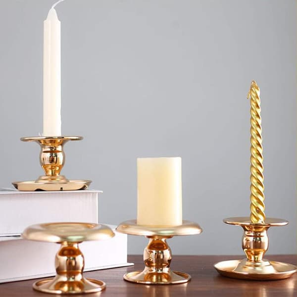 2 stk. Gullmessing Lysestaker Egnet for