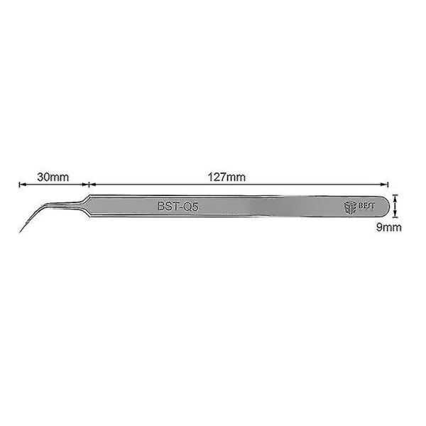 Best Bst-q3 202 Rostfritt stål Precision Jumper Wire Pincett Handverktyg - Rak spetsböjd spets-