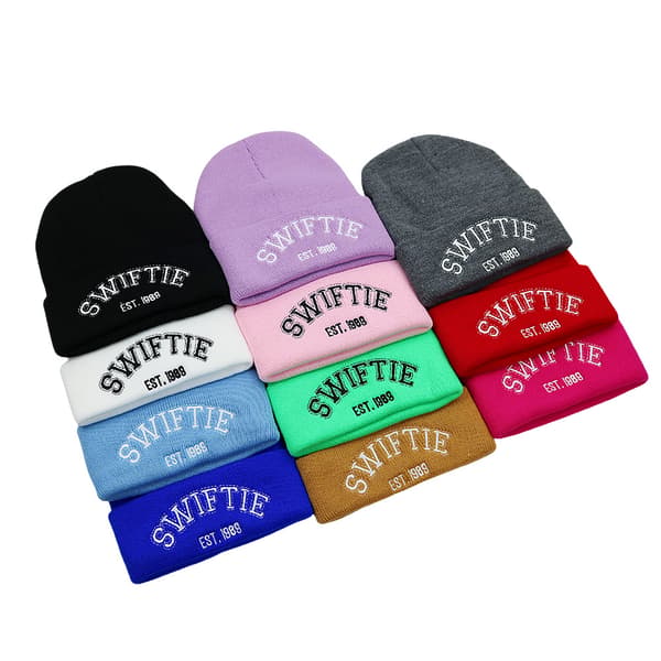 Taylor Swift Strikket Lue Monogram Ull Lue Vinter Pullover - Svart