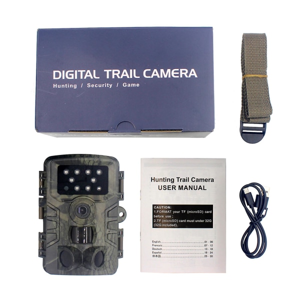 Jaktvideokamera 2000w 20mp 1080p Trail Farm Home Security 0.3s Trigger Time Wildlife Hidden Photo Trap Surveillance