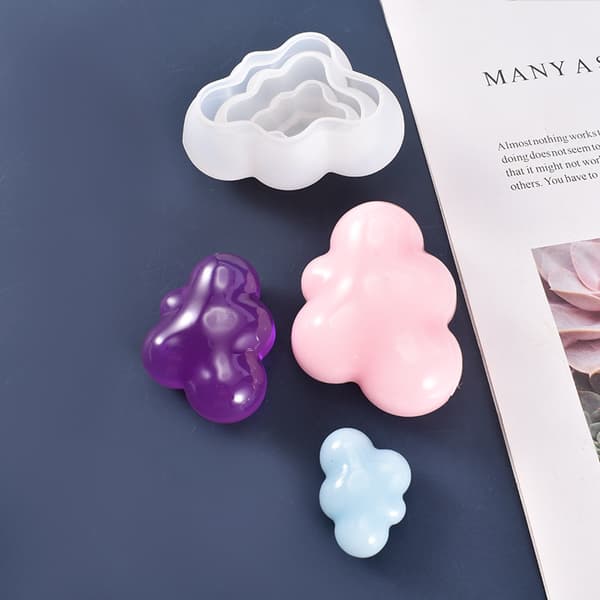 3-pack 3D Molnformad Choklad Silikonform Mousse Fondant Isbit